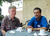 photo of David Kinderlehrer with Shlomo Ta'assan.