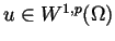 $u \in W^{1,p}(\Omega)$