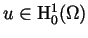 $u\in {\rm H_0^1}(\Omega)$