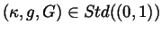$(\kappa ,g,G)\in Std((0,1))$