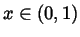 $x\in (0,1)$
