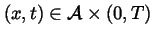$(x,t)\in \mathcal{A}\times (0,T)$