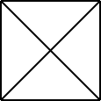 A square, with diagonals drawn.