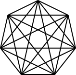 A regular heptagon, with diagonals drawn.