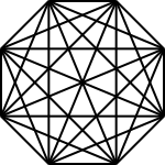 A regular octagon, with diagonals drawn.