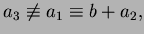 $a_3 \not \equiv a_1 \equiv b+a_2,$