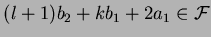 $(l+1)b_2+kb_1+2a_1 \in
\cal F$