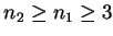 $ n_2 \ge n_1 \ge 3$