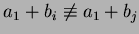 $a_1+b_i \not \equiv a_1+b_j$