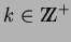 $k \in
\hbox{Z\kern-.35em\hbox{Z}}^+$