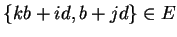 $\{kb+id,b+jd\} \in E$