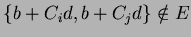 $\{b+C_id,b+C_jd\} \notin E$