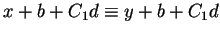 $x+b+C_1d \equiv y+b+C_1d$