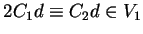 $2C_1d
\equiv C_2d \in V_1$