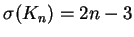$\sigma(K_n)=2n-3$