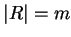 $\vert R \vert =m$