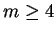 $m\ge4$