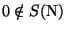$0 \notin S(\ensuremath{\mathbb{N} } )$