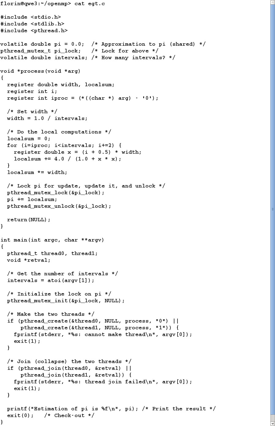 listing with threads