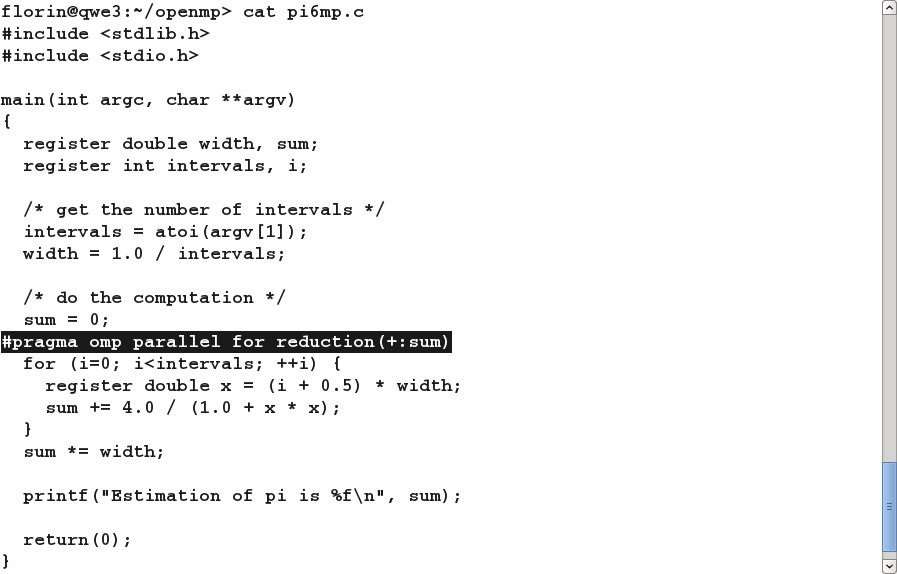 OpenMP code