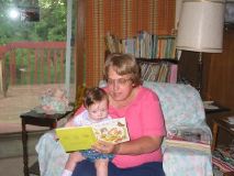 Grandma reading to Ariella