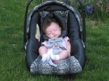 Ariella hiding from the sun, April 18, 2002