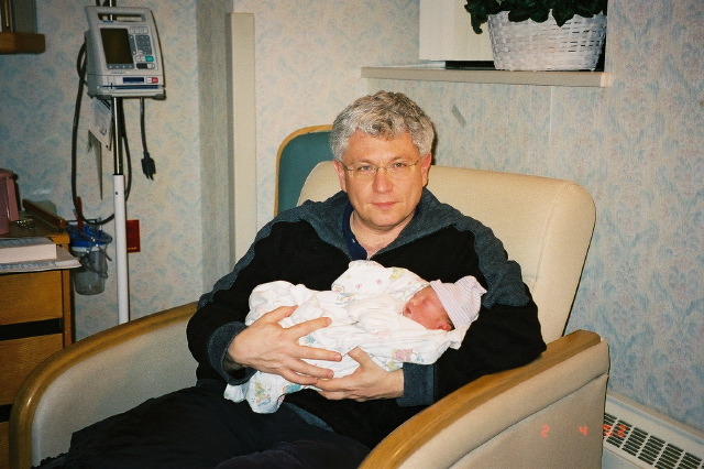 New Dad and baby, Feb 4, 2002