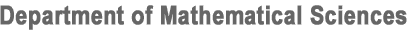 Department of Mathematical 
Sciences