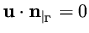 $\displaystyle {\bf u \cdot n}_{\vert _\Gamma} = 0$