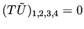 $(T \tilde U)_{1,2,3,4} = 0$