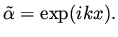 $\displaystyle \tilde \alpha = \exp ( i k x).$
