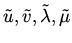 $\tilde u, \tilde v, \tilde \lambda , \tilde \mu$