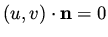 $(u,v) \cdot {\bf n} =0$