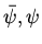 $\bar\psi, \psi$