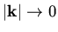 $\vert {\bf k} \vert \rightarrow 0$