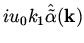 $i u_0 k_1 \hat{ \tilde \alpha } ({\bf k})$