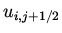 $u _{i,j+1/2}$