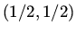 $(1/2,1/2)$
