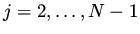 $j=2,\dots, N-1$