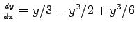 $\frac{dy}{dx}=y/3-y^2/2+y^3/6$