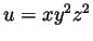 $u=xy^2z^2$