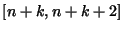$[n+k,n+k+2]$