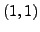 $(1,1)$